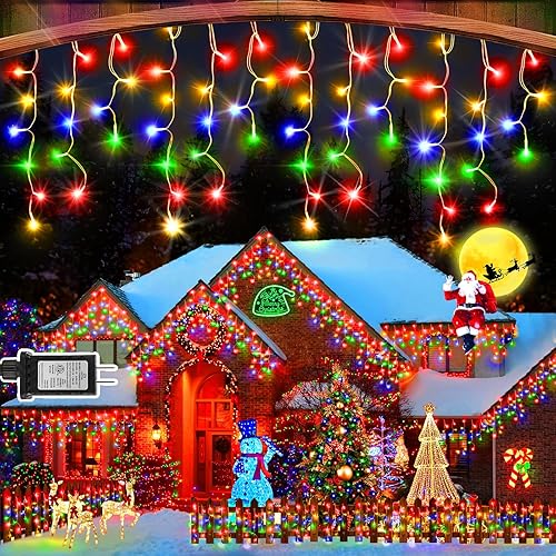 Miniatura 12 de Tira de luces LED de Navidad de 50 pies, 480 luces LED para decoración al aire libre con temporizador de 90 gotas, 8 modos, guirnalda de luces