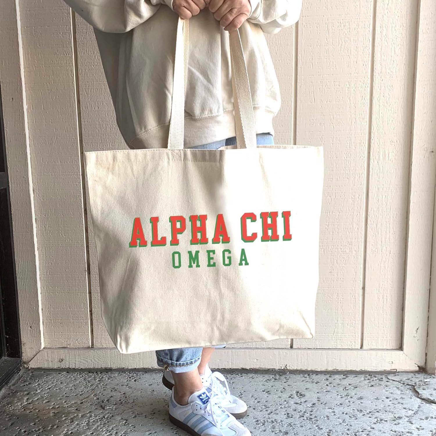 Tote Bag – 100% Cotton Canvas Sorority Bag with 3D-Style Printed Letters - Image 2