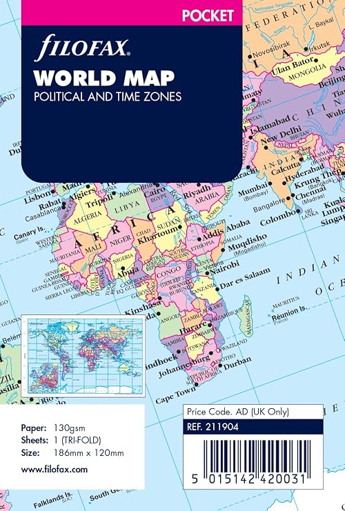 Filofax Pocket World Map : Amazon.co.uk: Stationery &amp; Office Supplies