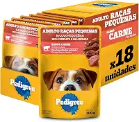 Pack Ração Úmida Pedigree Sachê Carne ao Molho para Cães Adultos de Raças Pequenas 100 g - 18 unidades