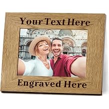 EDSG Personalized Photo Frames 4x6, 5x7 Picture Frame Engraved, Custom Wood Frame Gifts for Fathers Day Birthday Mothers Day Christmas Graduation for Him Her Dad Mom Landscape