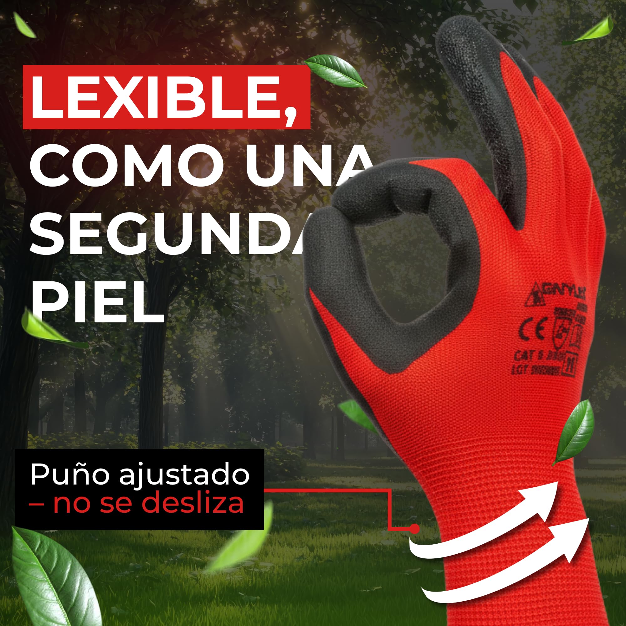 12 Pares Guantes de Trabajo Hombre Resistentes a la Abrasión - Guantes de Jardinería y Montaje con Revestimiento de Látex - Guantes de Protección para Taller Mecánico - Talla 9-L