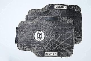 سجادات من 5 قطع مصنوعة من الجلد المخصص للسيارة بتغطية كاملة، سجاد للمقاعد الخلفية، مجموعة حصائر مضادة للماء والانزلاق - اسود (هيونداي)