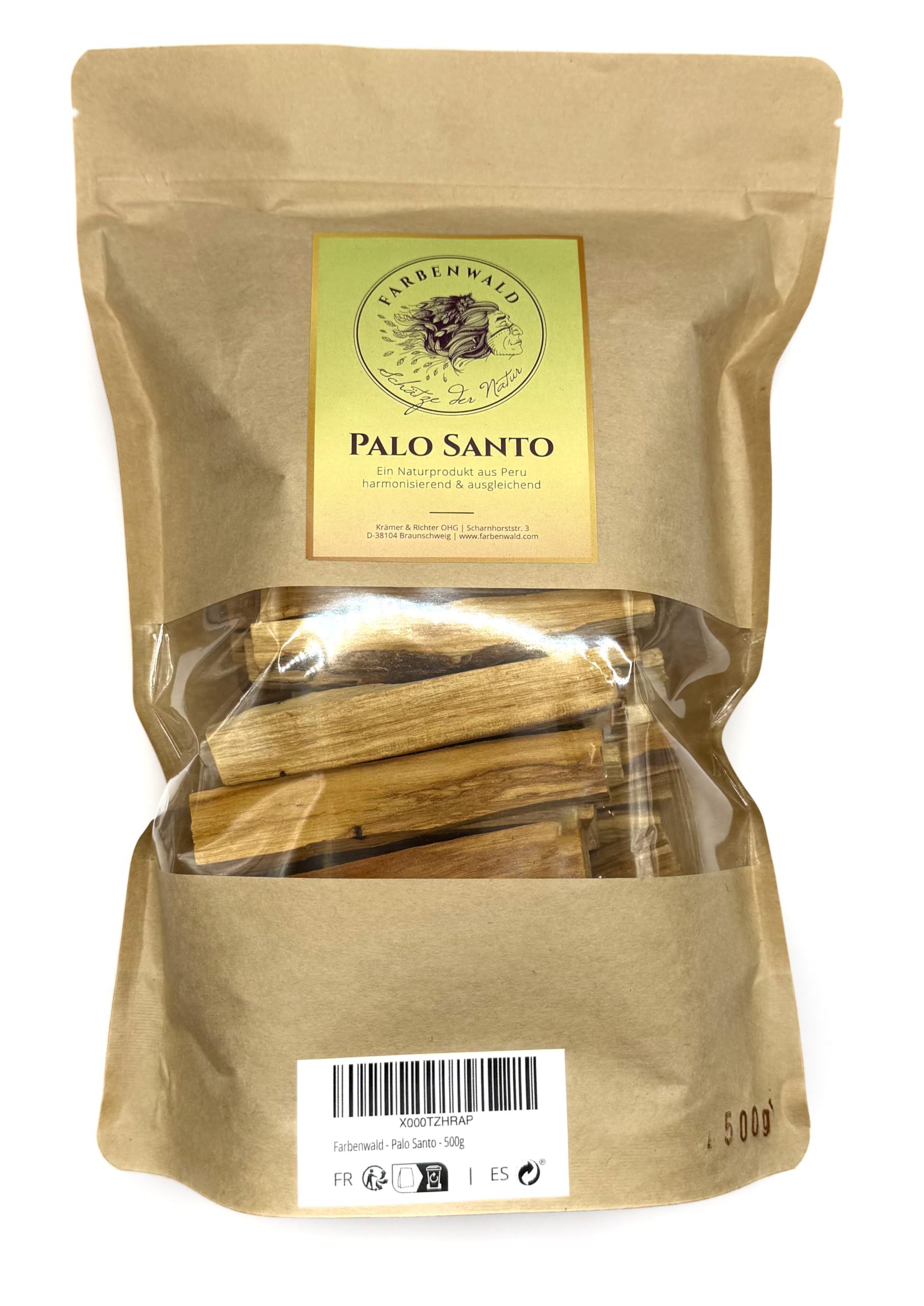 Palo Santo, 500 g, en Varillas, de Perú, para ahumar, Bursera graveolens, Incienso