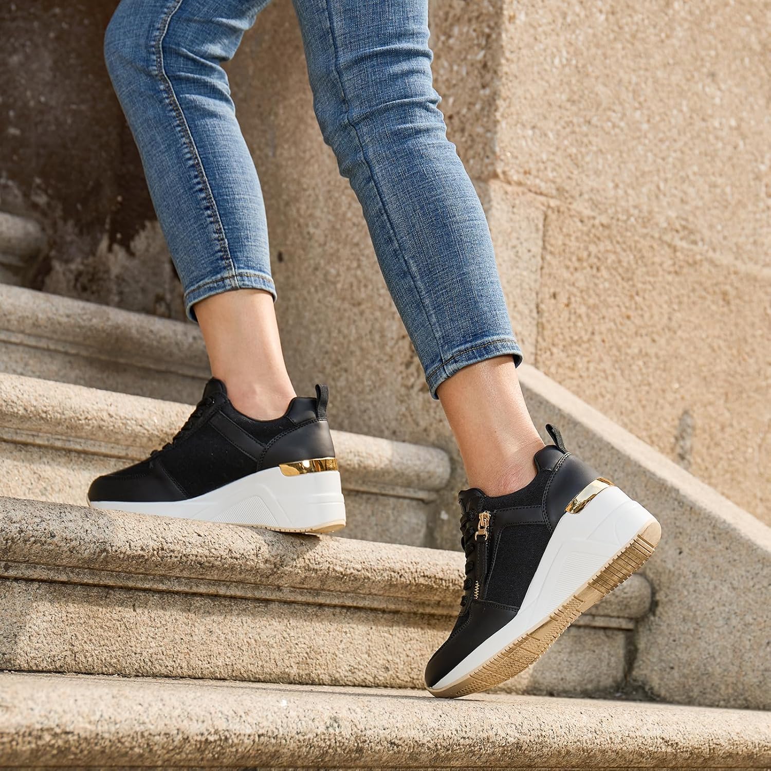 Viscozzy High Heel Wedge Sneakers for Women - Image 3