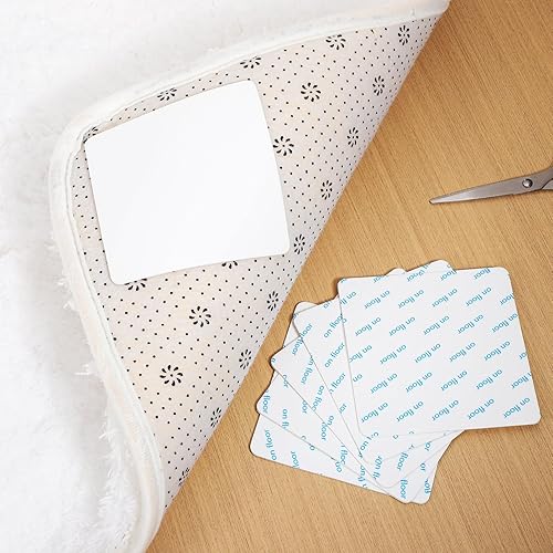 Miniatura 8 de KALLORY 16 pinzas de alfombra, lavables para alfombras, antideslizantes, almohadillas de cinta de doble cara para suelos de madera dura