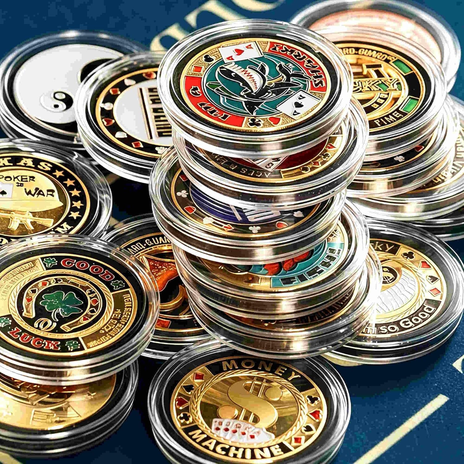 Poker Card Guard, Weights for Poker, Poker Gifts for Men, Poker Card Protector, Poker Accessories, Poker Chips with Plastic Case