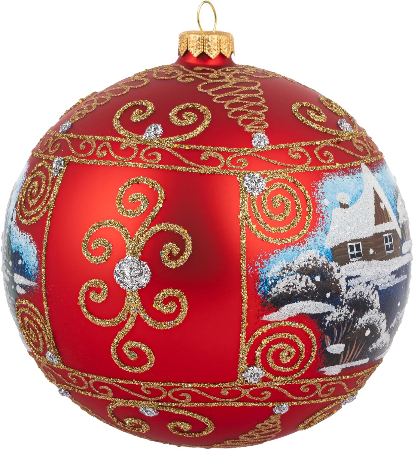 Countryside Landscape Hand Blown Glass Balls Glass Art Christmas Ornament Glass Decor Handcrafted Christmas Decoration Made in Poland
