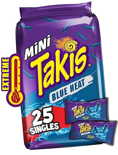 Vista 24 de Barcel Mini Takis - Chips de tortilla enrollados crujientes - sabor a Fuego (pimienta de chile caliente y lima), 25 paquetes individuales