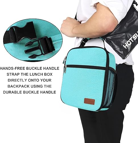 Miniatura 88 de Lonchera para hombres, mujeres y adultos, pequeña bolsa de almuerzo para oficina, trabajo, picnic, lonchera portátil reutilizable, color negro Negro