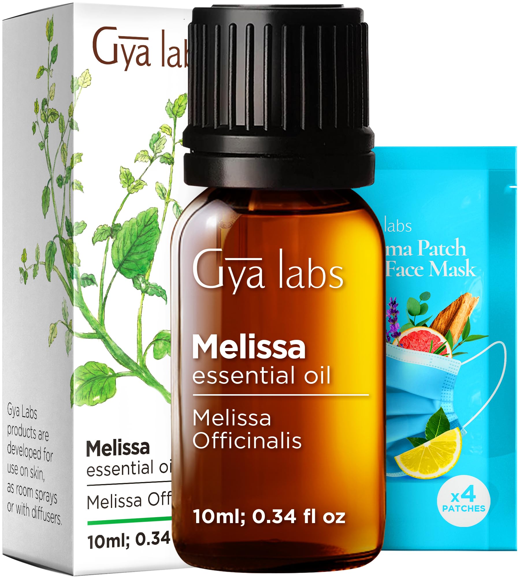 Gya Labs Melissa Essential Oil for Diffuser - Natural Melissa Essential Oil for Skin, DIY, Aromatherapy - Sweet & Herbaceous Scent - 100% Natural (10ml)