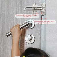 Vista 4 de WellMade Pestillo de bloqueo de puerta de barra oscilante, pestillo de seguridad de puerta para seguridad de los niños y seguridad del hogar