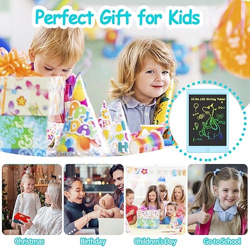 Miniatura 9 de Tableta de escritura LCD para niños, tableta de dibujo electrónico de 10.5 pulgadas, almohadilla de dibujo reutilizable, tablero de dibujo colorido,