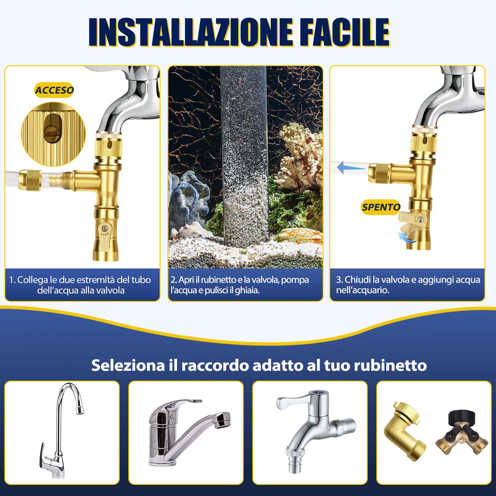 GADFISH Pulizia Acquario Ghiaia, Aspirapolvere per Acquari con Sifone e Tubo in PVC da 15m, Detergente Ghiaia per Acquari, Cambio d'Acqua Filtro