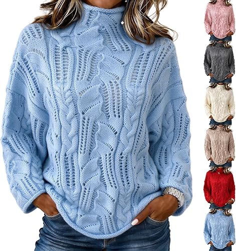 Shiketong Womens V Neck Sweater Fall Sweaters for Women Stand Collar Layers Unde