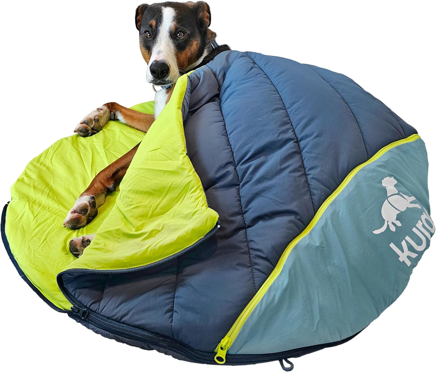 Kurgo Canyon Puffer Pup Sack, Travel Dog Bed for The Outdoors, Pet Sleeping Bag for Camping and Hiking, Packable with Stuff Sack, Durable, Water-Resistant