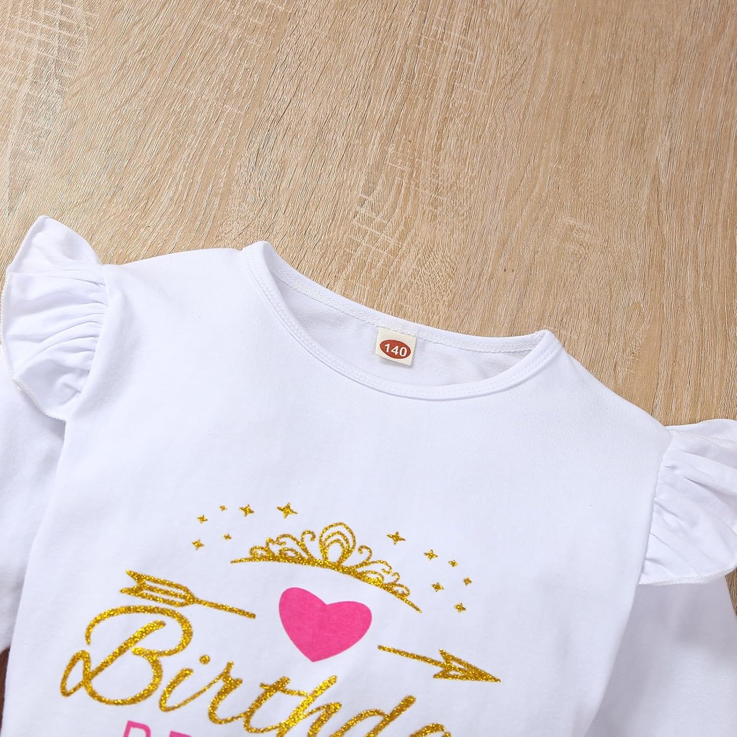 Toddler Kids Baby Girls Birthday Princess Outfits Sleeve Ruffle Shirts + Dot Bubble Tutu Skirt 2PCS Dresses - Image 4