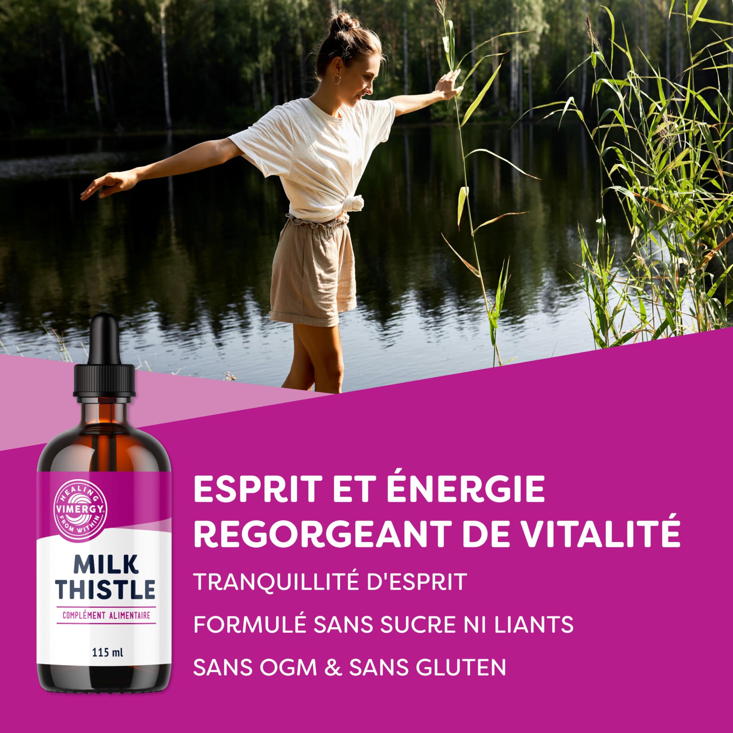Vimergy Chardon Marie Liquide, 57 Portions – Gouttes de Chardon-Marie – Chardon-Marie Teinture à la Glycérite – Complément Végétalien – Sans Sucre ni Liant – Sans OGM et sans Gluten (115 ml)