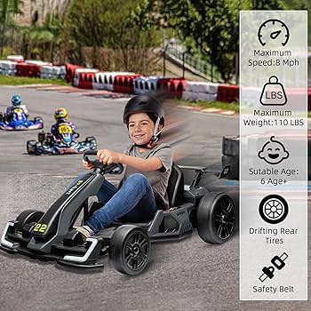Amazon.com: 24V Electric Go Kart for Kids，Powerful Drift