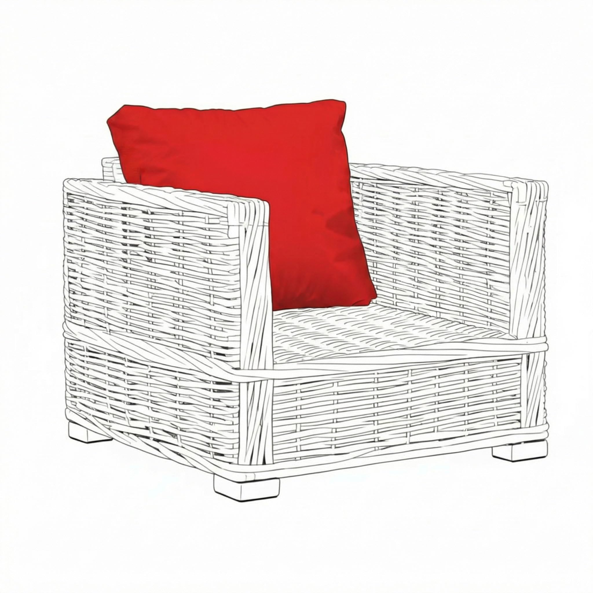 Kosiproducts Replacement Rattan Cushions Water Resistant for Outdoor Patio Garden Seating [Red, Cushion Only 80x40] — image 1