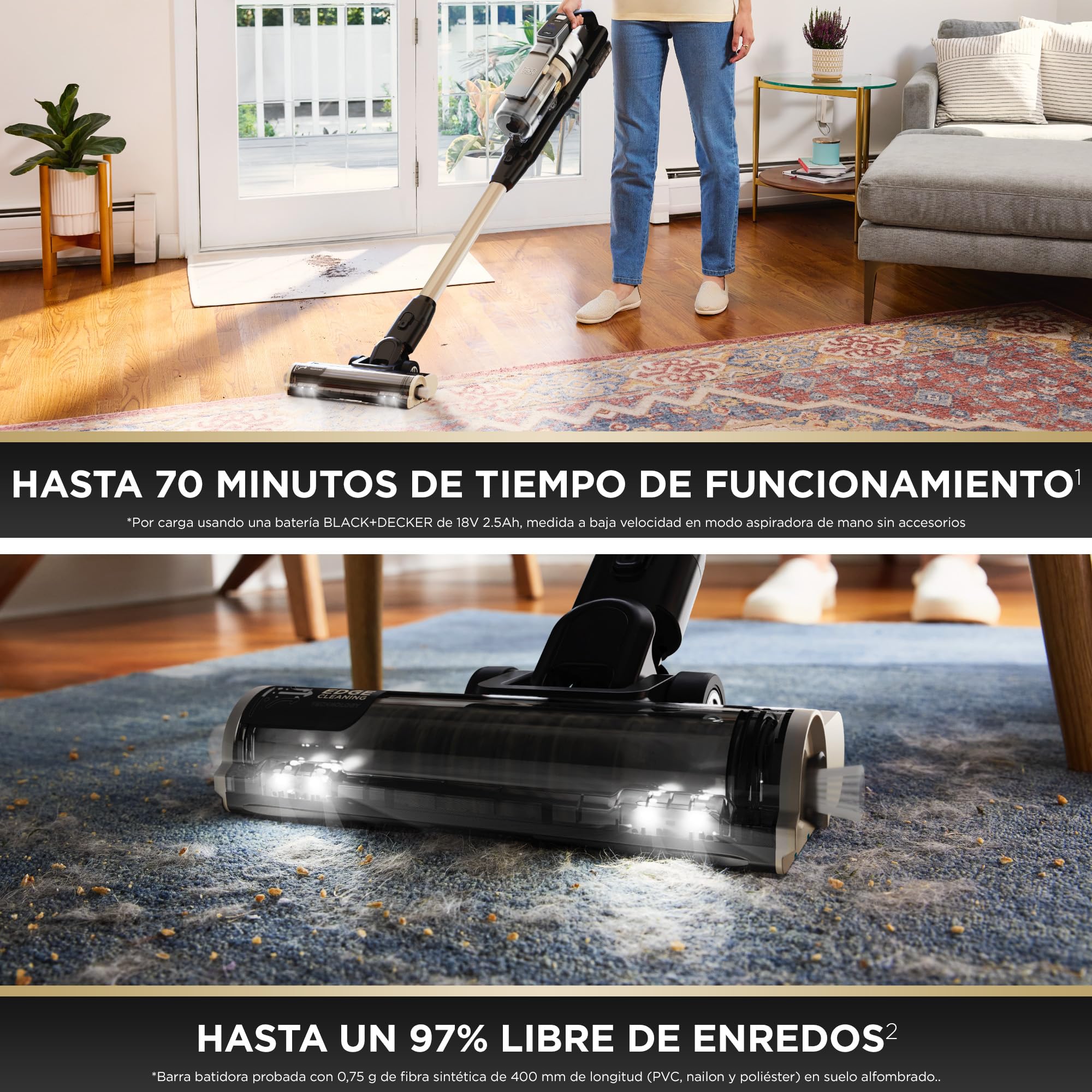 BLACK+DECKER POWERSERIES PREMIER Aspiradora escoba sin cable de 18 V, BSV525BLPA-QW