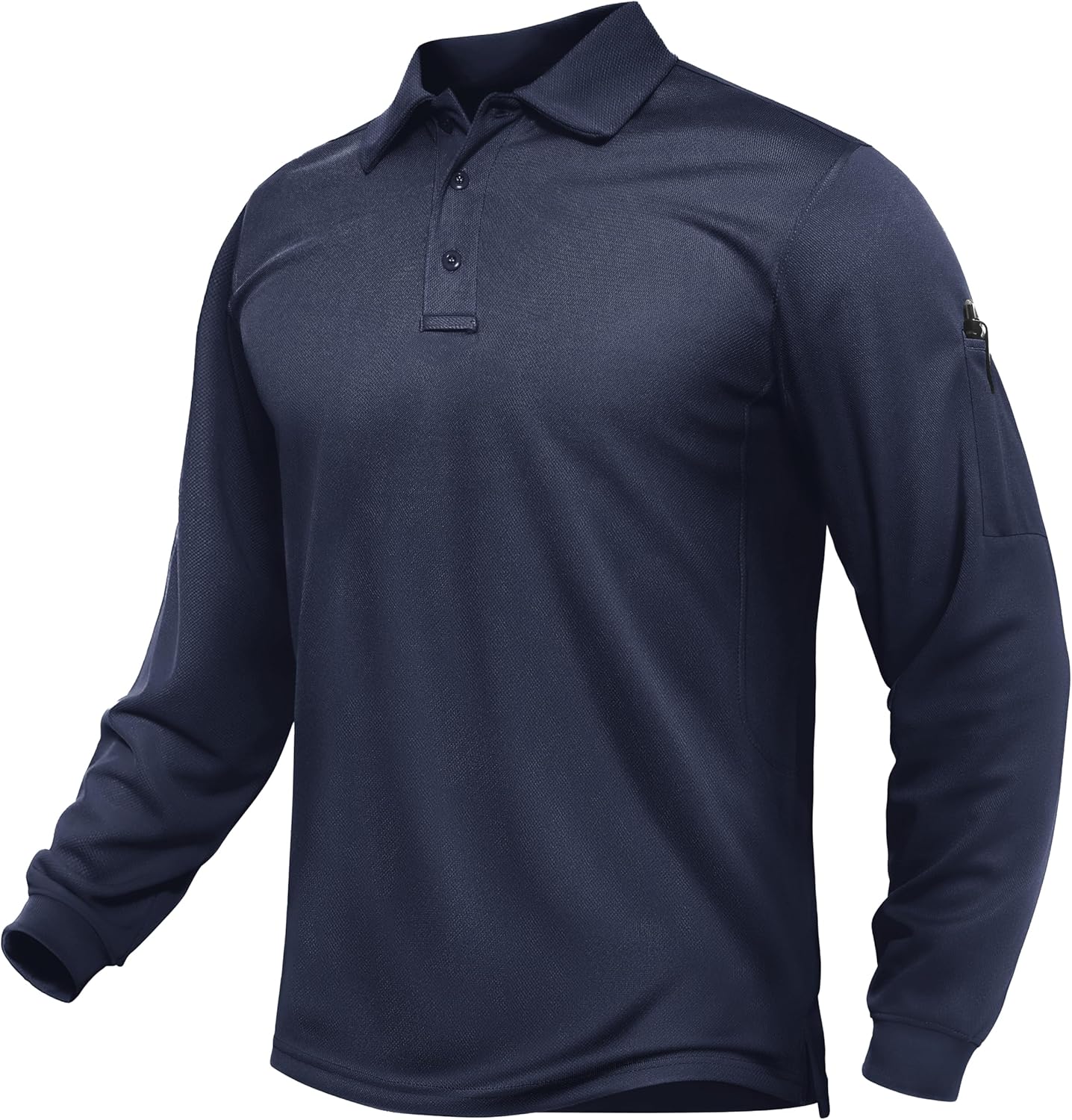 TACVASEN Men's Long Sleeve Polo Shirts Quick Dry Tactical Golf Collared Lightweight Work Breathable Moisture Wicking Outdoor