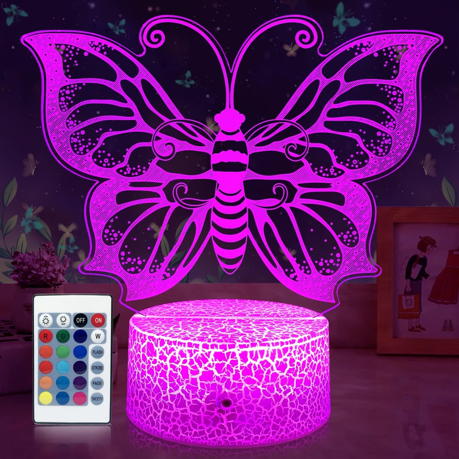 Butterfly Lights Butterfly Night Light for Girls 3D