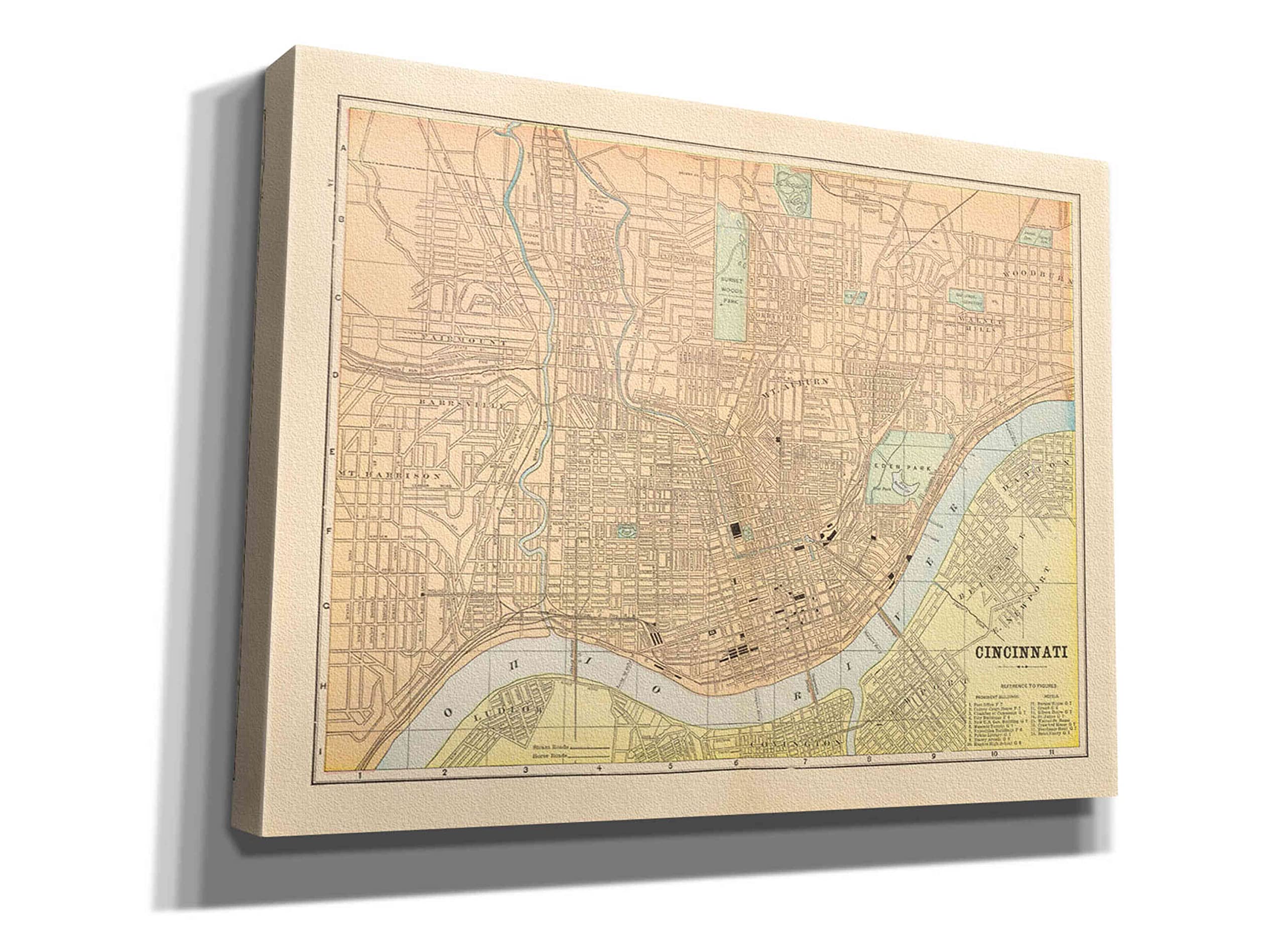Epic Graffiti 'Map of Cincinnati' by Wild Apple Portfolio, Canvas Wall Art, 54