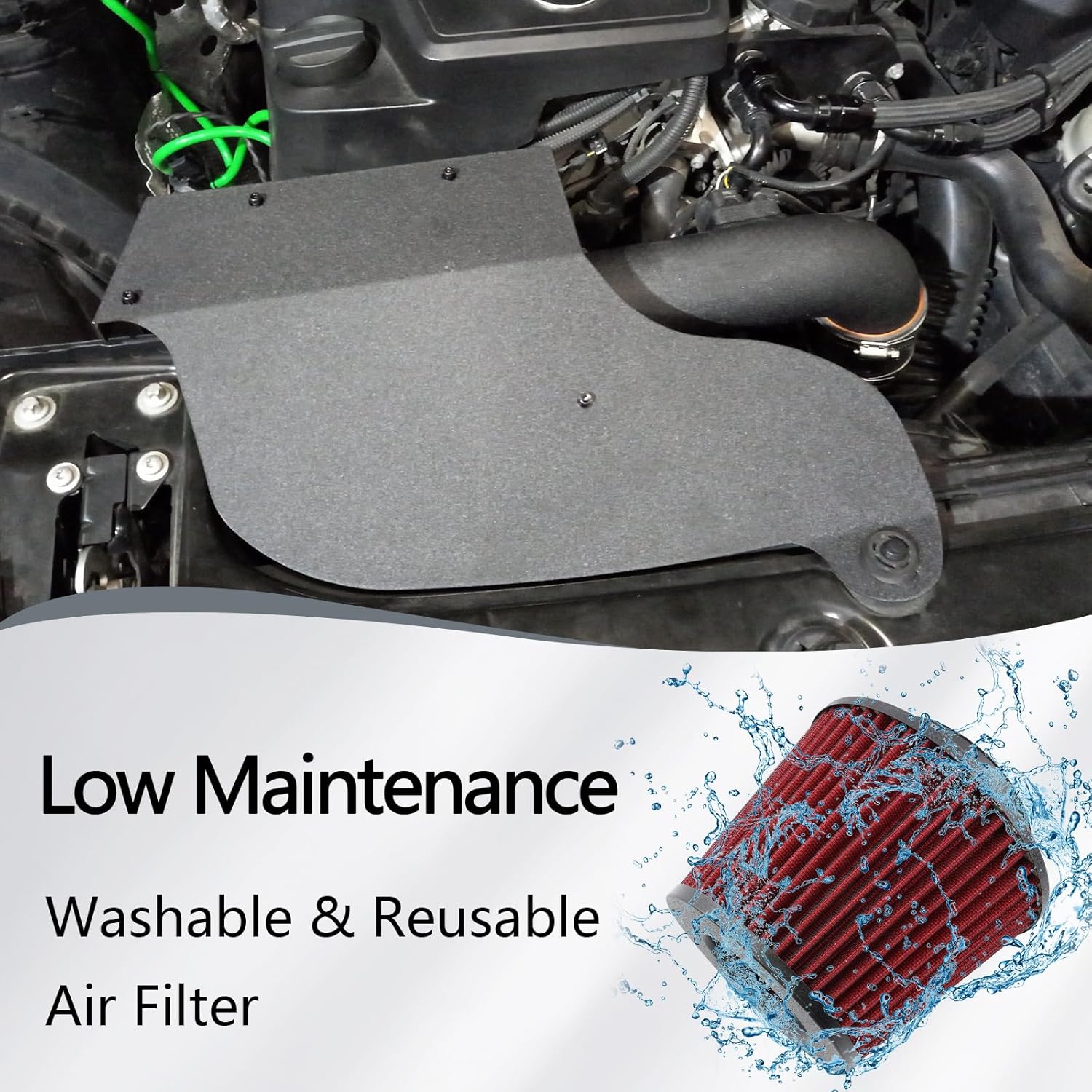 Cold Air Intake System with Heat Shield Compatible with BMW 1/2/3 Series F20 F21 F30 F31 N13 Engine 116i 118i 120i 316i 318i 320i​