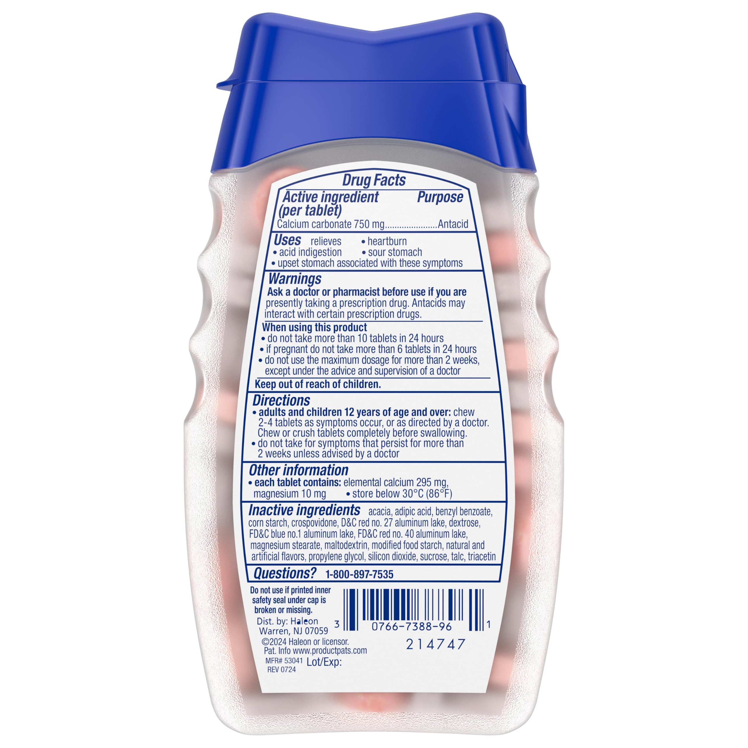 TUMS Extra Strength Assorted Berries Antacid Tablets for Heartburn Relief, 96 count — Amazon image 14