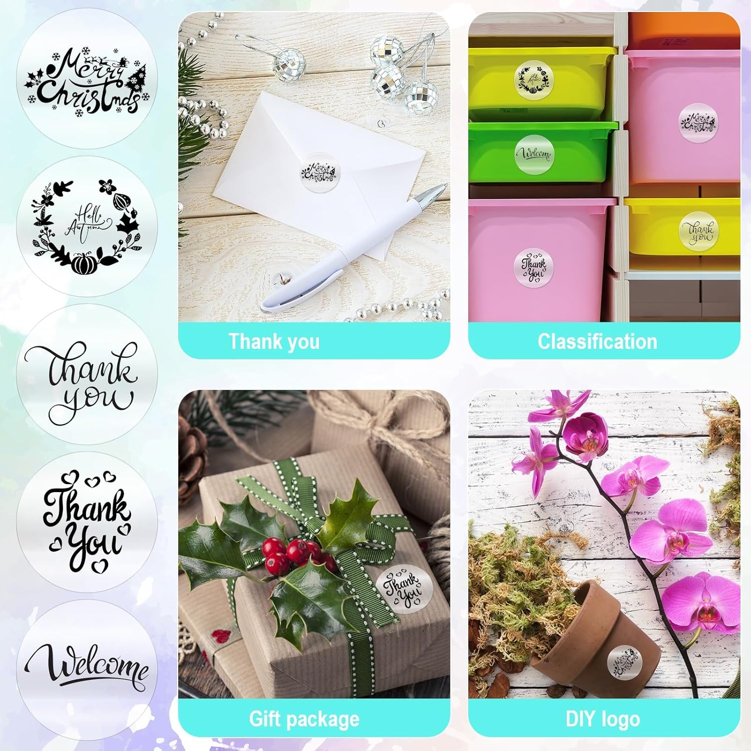 700 Pcs 2 Inch Round Thermal Labels Waterproof Circle Direct Thermal Stickers Printable Labels for Valentine's Day Gift Wrapping Thanks Card Small Business Logo(Clear,Round) - Image 4