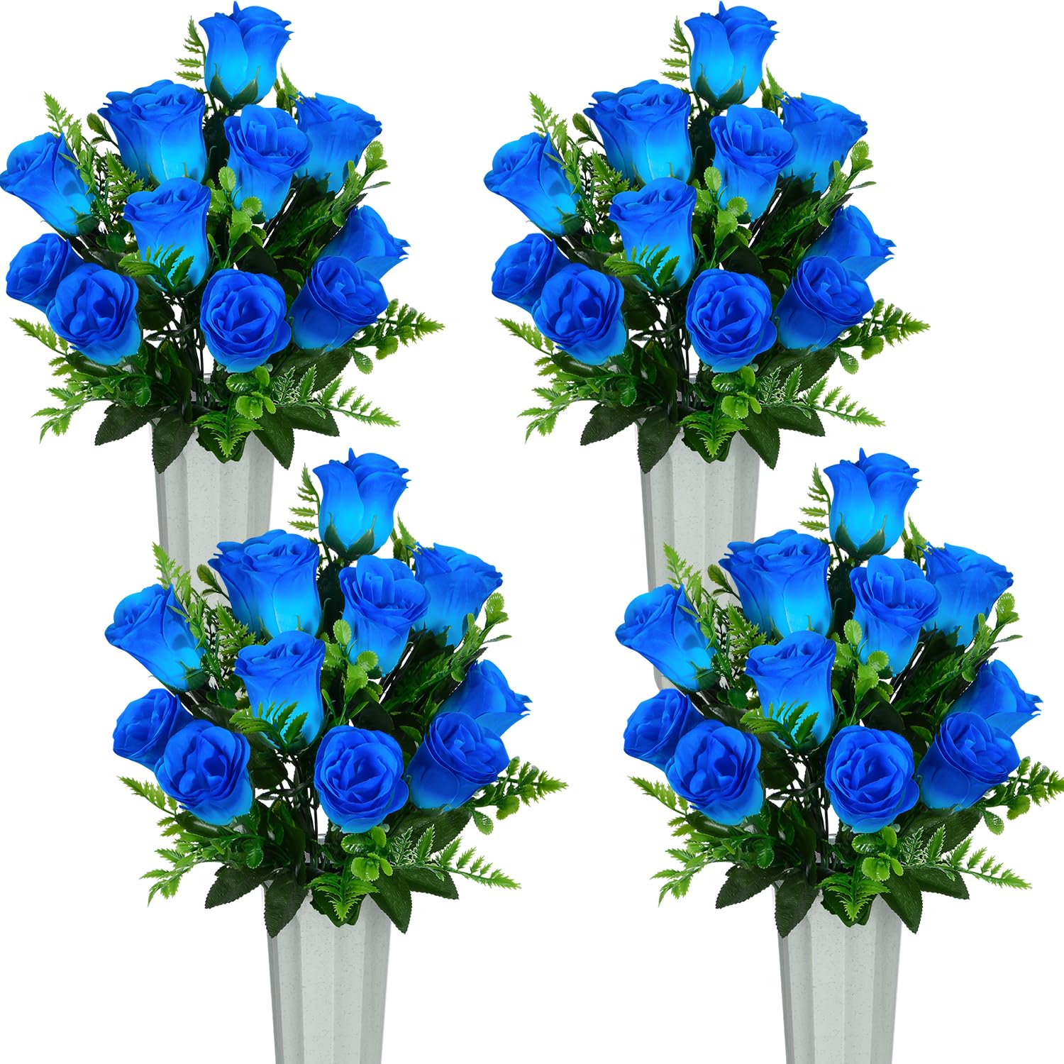 SIFOEL Artificial Cemetery Flowers with Vase