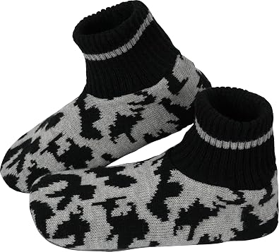 BenSorts Men Fuzzy Slipper Socks with Grippers Non Slip Indoor House Socks Christmas Gifts