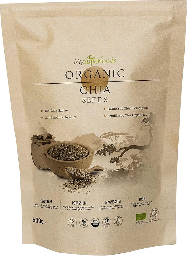 MySuperfoods Organic Chia Seeds 500g, Natural Source of Omega3
