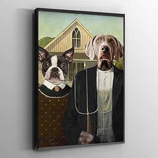 Customized Pet Portrait Renaissance Style on Canvas Historical Portrait Canvas Print from Your Photo Royal King and Queen Funny Dog Portrait Royal Style Home Decor Custom Dog Portrait (The House)