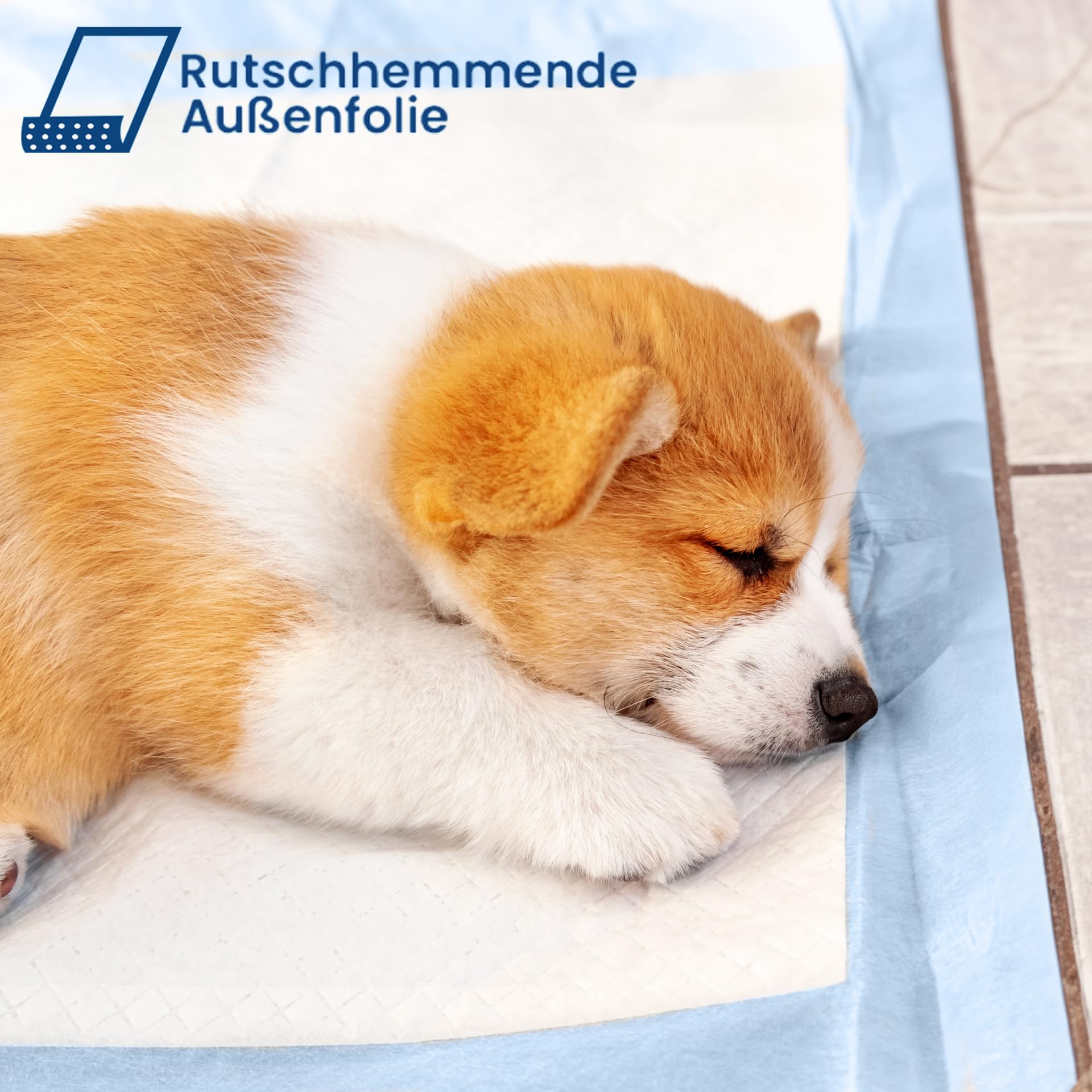 A&G-heute 200 Stück 40 x 60 cm 6-lagig Zellstoff Krankenunterlagen Saugleistung 235 ml Blau | Baby PIPI Matte Wickelauflage | Inkontinenzunterlagen Einmal-Unterlagen | Puppy Pads Trainingspads Hunde