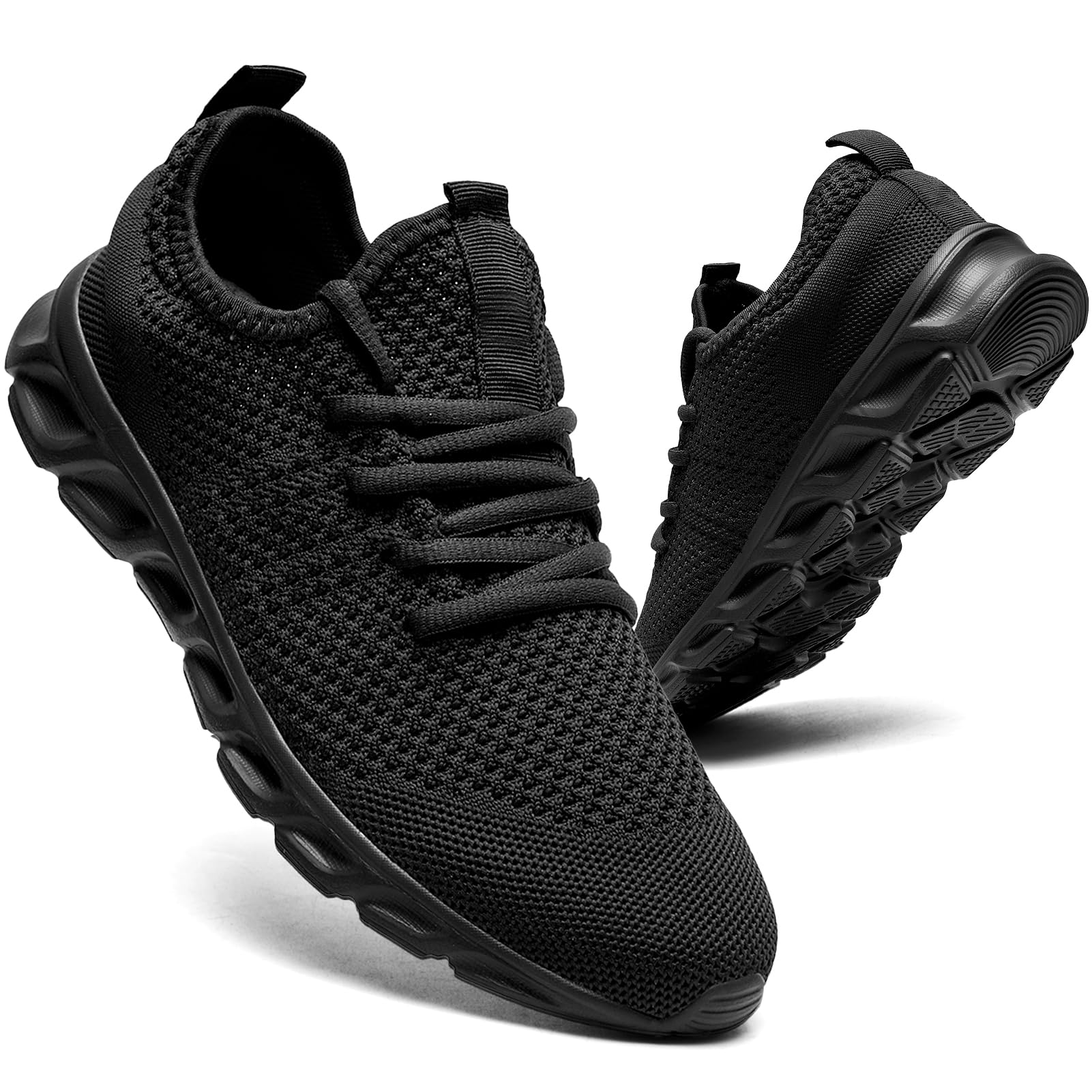 Running Shoes Womens Sneakers Tennis Walking Workout Gym Shoes Lightweight Comfortable Trail Running, Black, 7-image-41