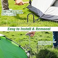 Vista 5 de Gtongoko Trampoline Stakes, Trampoline Accessories, Ground Stakes Heavy Duty with T Hook, Ground Anchors, Rebar Stakes, High Wind Tent Anchors