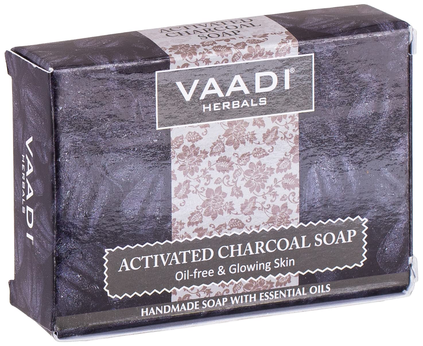 Vaadi Herbals Activated Charcoal Soap - Detoxifies Skin - Brightens The Skin Tone (3 x 75 gms / 2.7 oz)