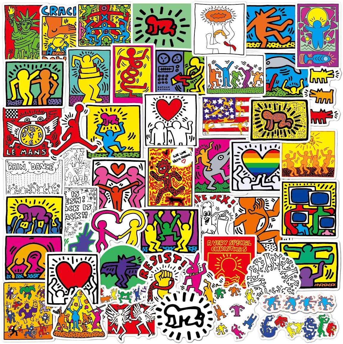 Street Graffiti Visual Art Stickers for Keith Haring 50 Pcs Vinyl Waterproof Stickers for Laptop Water Bottle Skateboard Bike Car Helmet Computer Tablet,Gifts for Teen Kids Adult Boys Girls - Image 4