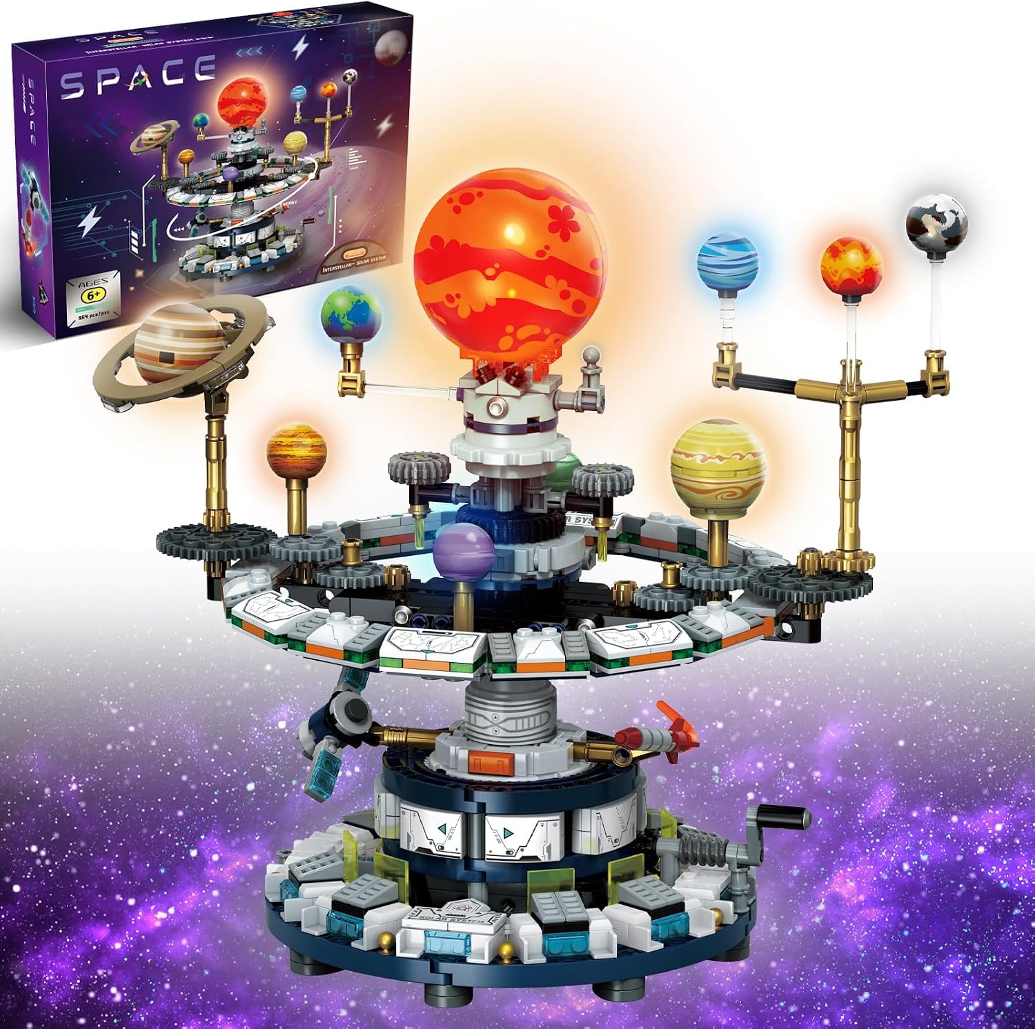 Spinning Solar System Building 964PCS STEM Space Toy Compatible with Lego