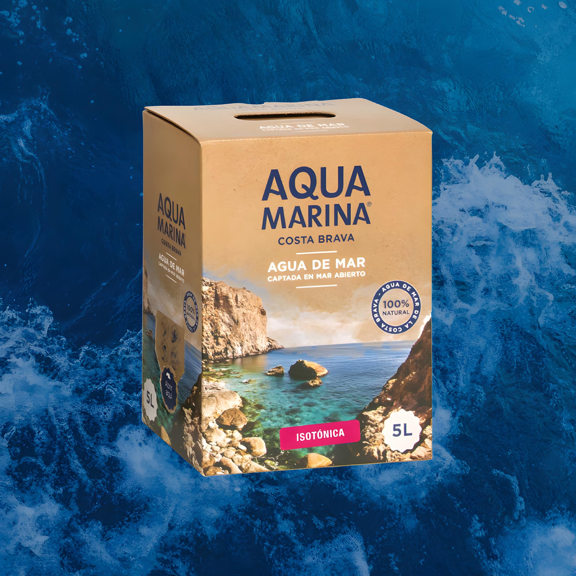 AQUAMARINA COSTA BRAVA Agua de Mar Isotónica 5L |100% Natural Hidratación Deportiva y Bienestar | Calidad Mediterránea (3, Bag-in-Box 5 LITROS)
