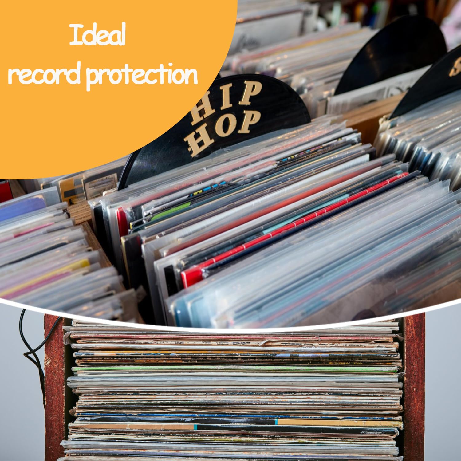 50 piezas de fundas exteriores de vinilo de 12 pulgadas, fundas de plástico para discos de vinilo LP, funda protectora de vinilo transparente sin ácido para álbum, funda de almacenamiento