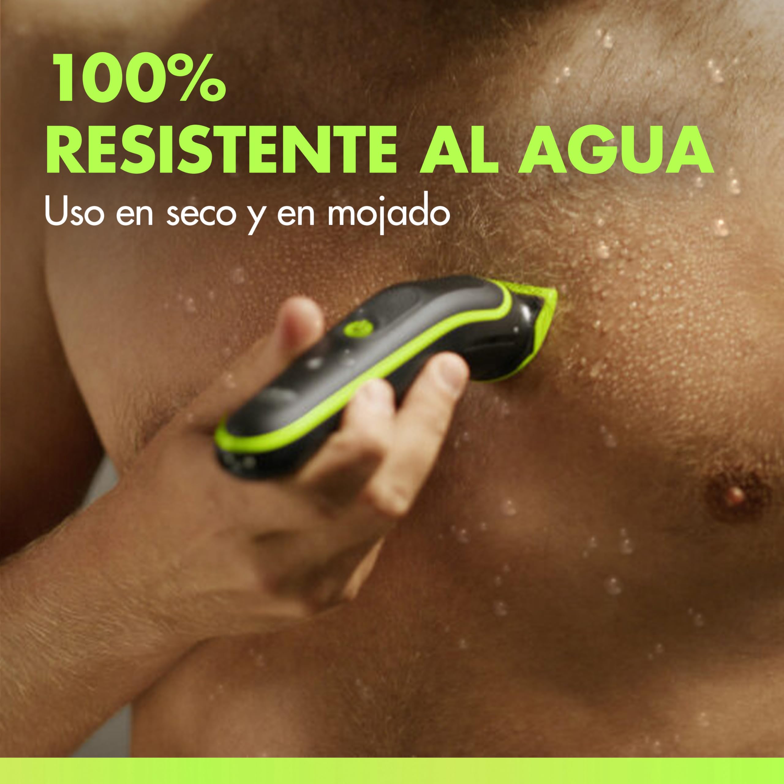 GilletteLabs i3 Body + Intimate Afeitadora Corporal Masculina con 3 Peines, Negro/Verde - Depiladora Corporal Hombre Impermeable, Tecnología Skinfirst, 80 min de Uso, Rasura el Cuerpo Y Zona íntima