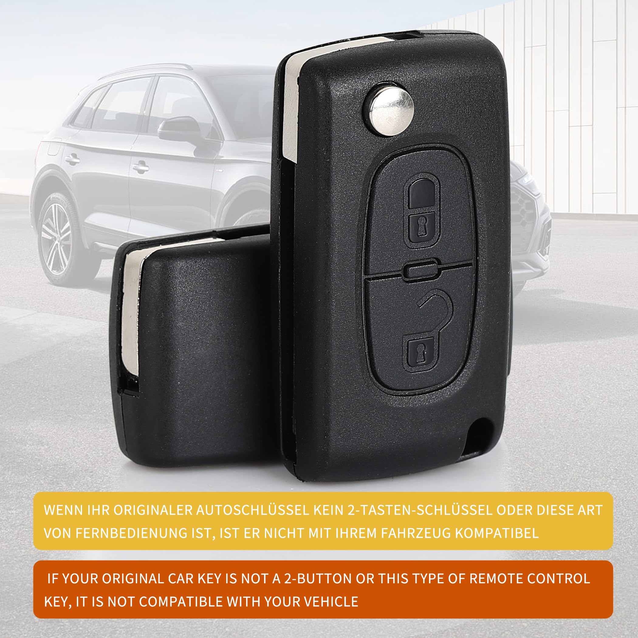 Guscio Chiave Per Peugeot E Citroen - 2 Tasti, Pieghevole, Con Lama Senza Scanalatura - Foto 8