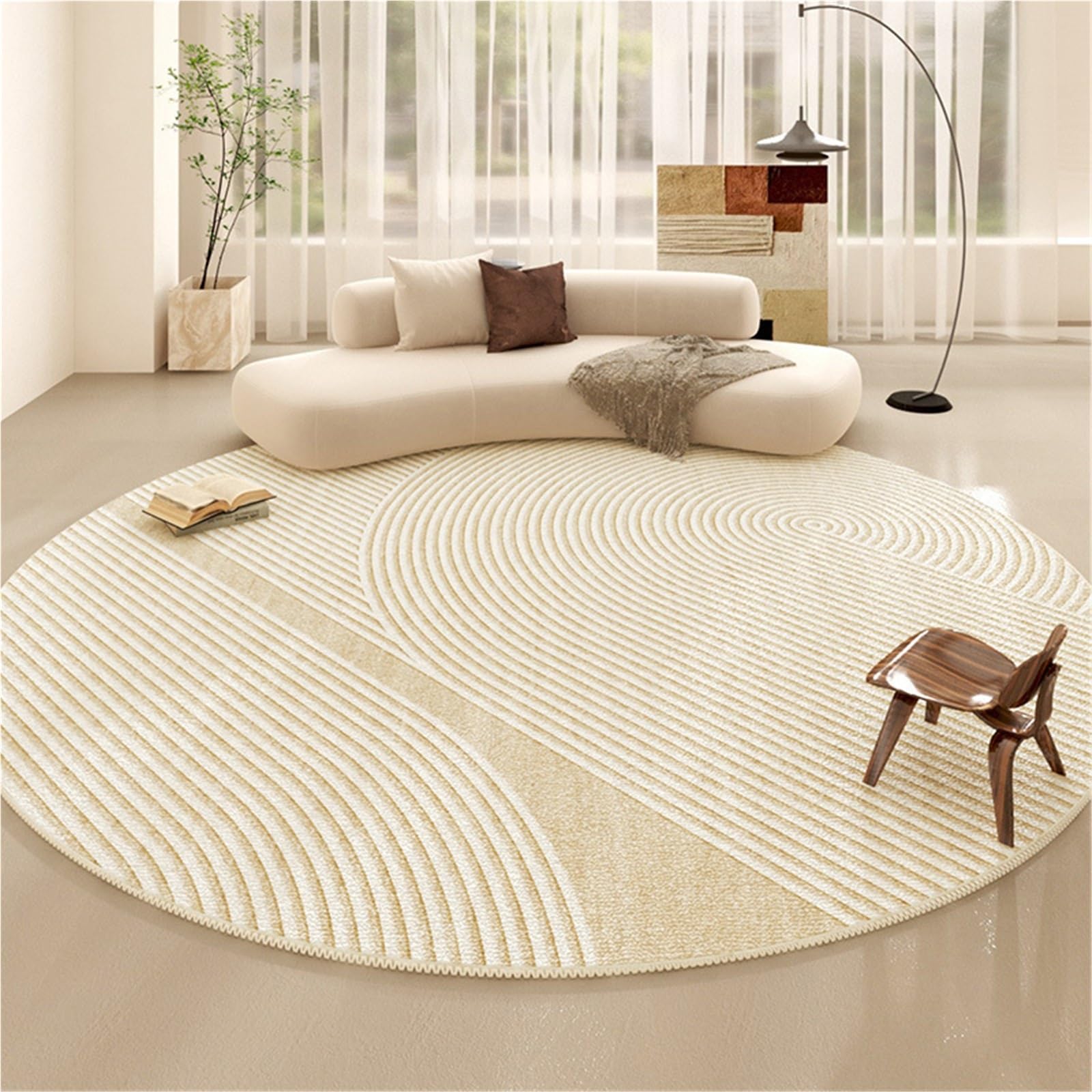 Tapis d'entrée rond antidérapant moderne pour la décoration intérieure et extérieure
