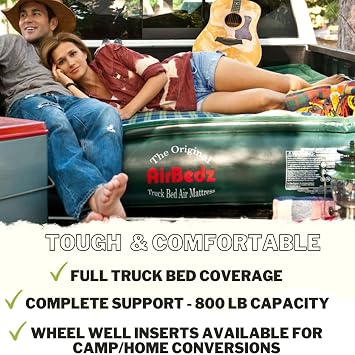Pittman Outdoors AirBedz Lite (PPI PV203C) Mid-Size 6'-6.5' Short Truck Bed Air Mattress (72