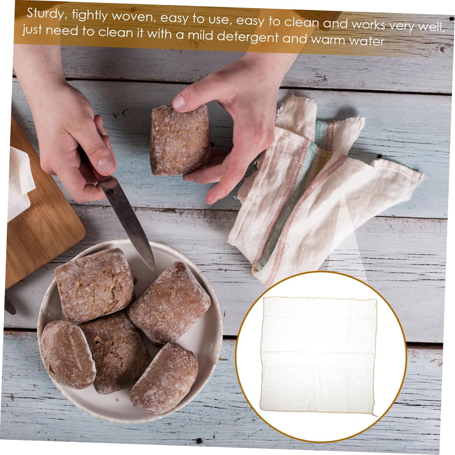 Garneck 6pcs Reusable Cheese Cloths for Straining Tofu and Yogurt Cloths for Cooking Baking and Canning for Nut and Cheese Making