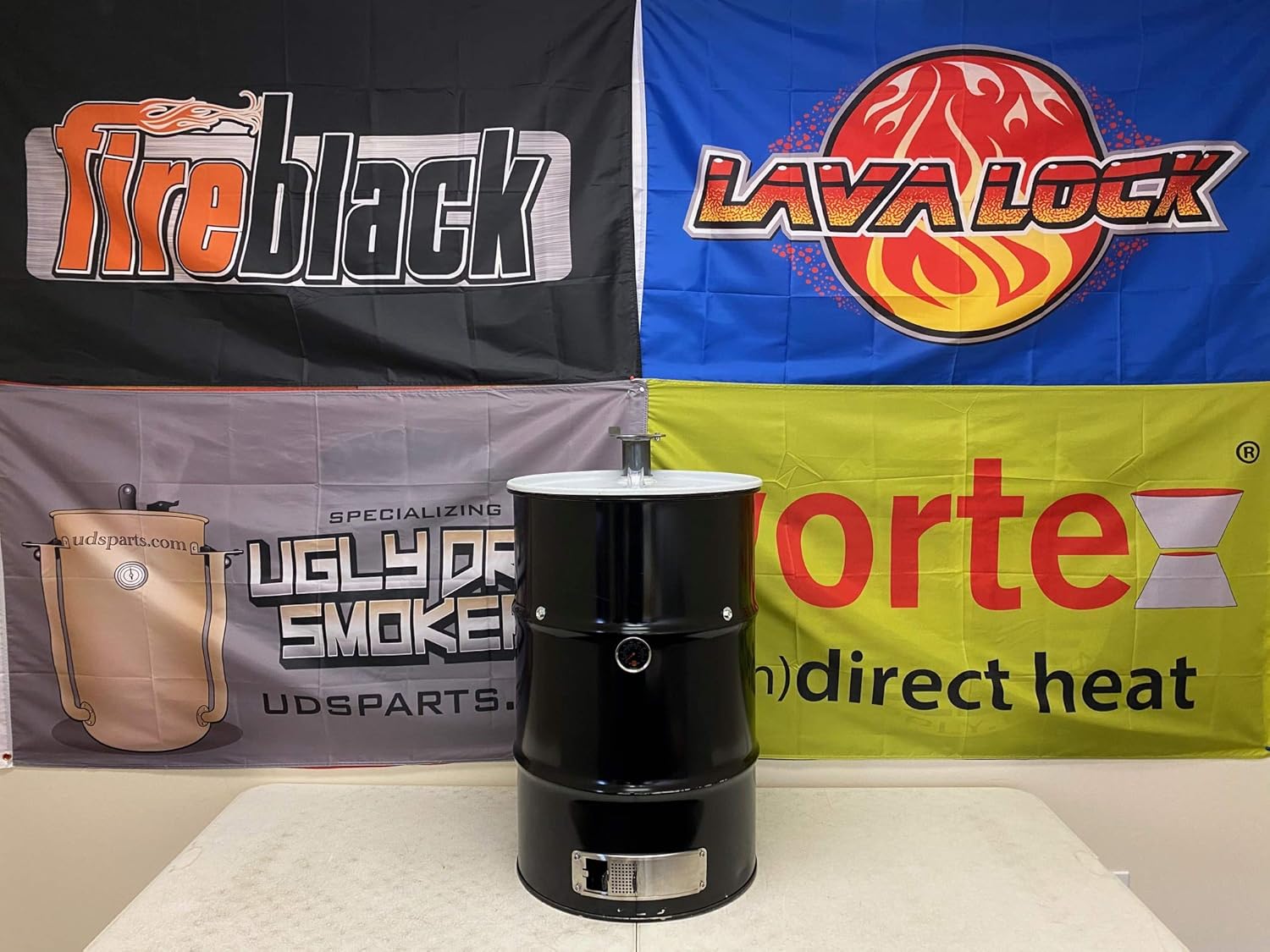 LavaLock DIY 30 Gallon Premium UDS Smoker Kit COMPLETE with DRUM, Charcoal Basket, Cooking Grate, Intake, Smoke Stack, Thermometer, Lid Handle UDS KIT