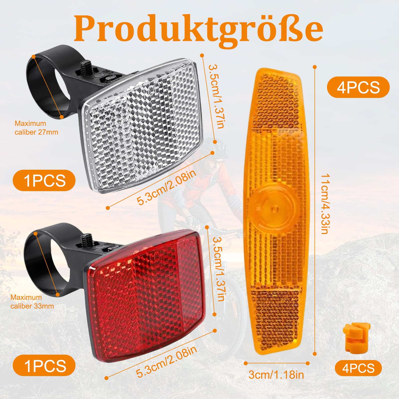 6-teiliges Set Speichenreflektoren Für Fahrräder – Mit Katzenaugen & Verstellbaren Reflektoren, Für 14-29 Zoll